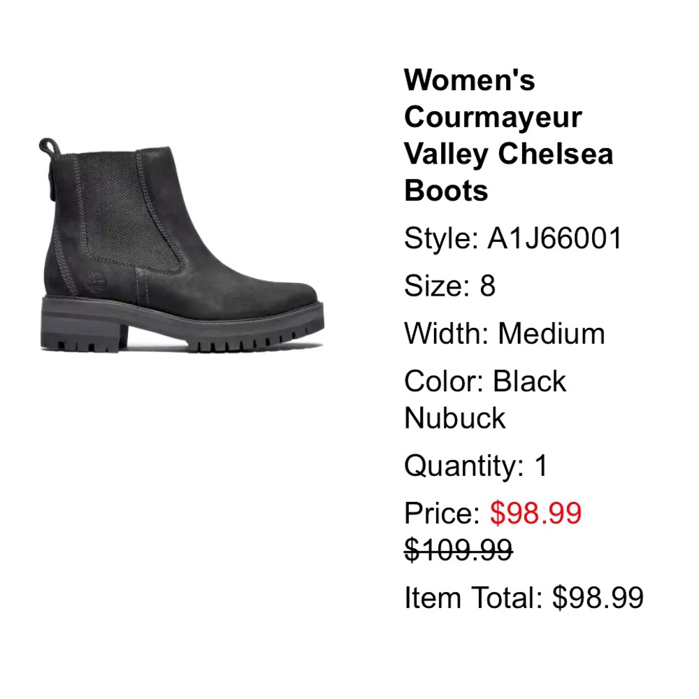 Chelsea boot - size 8 - timberland
